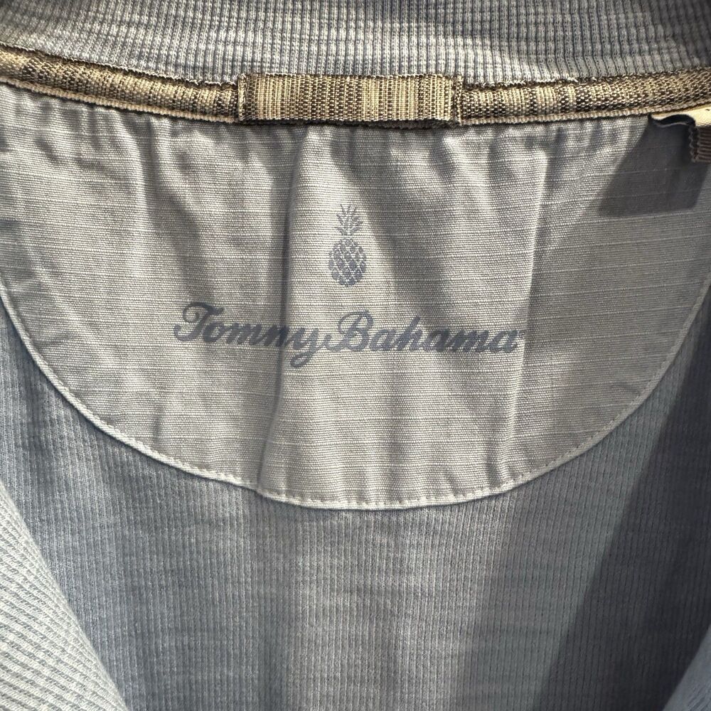 Tommy Bahama Tobago Bay 1/4 Zip Pullover Women’s Blue Textured Knit Sweatshirt L - Picture 5 of 15